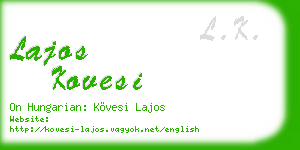 lajos kovesi business card